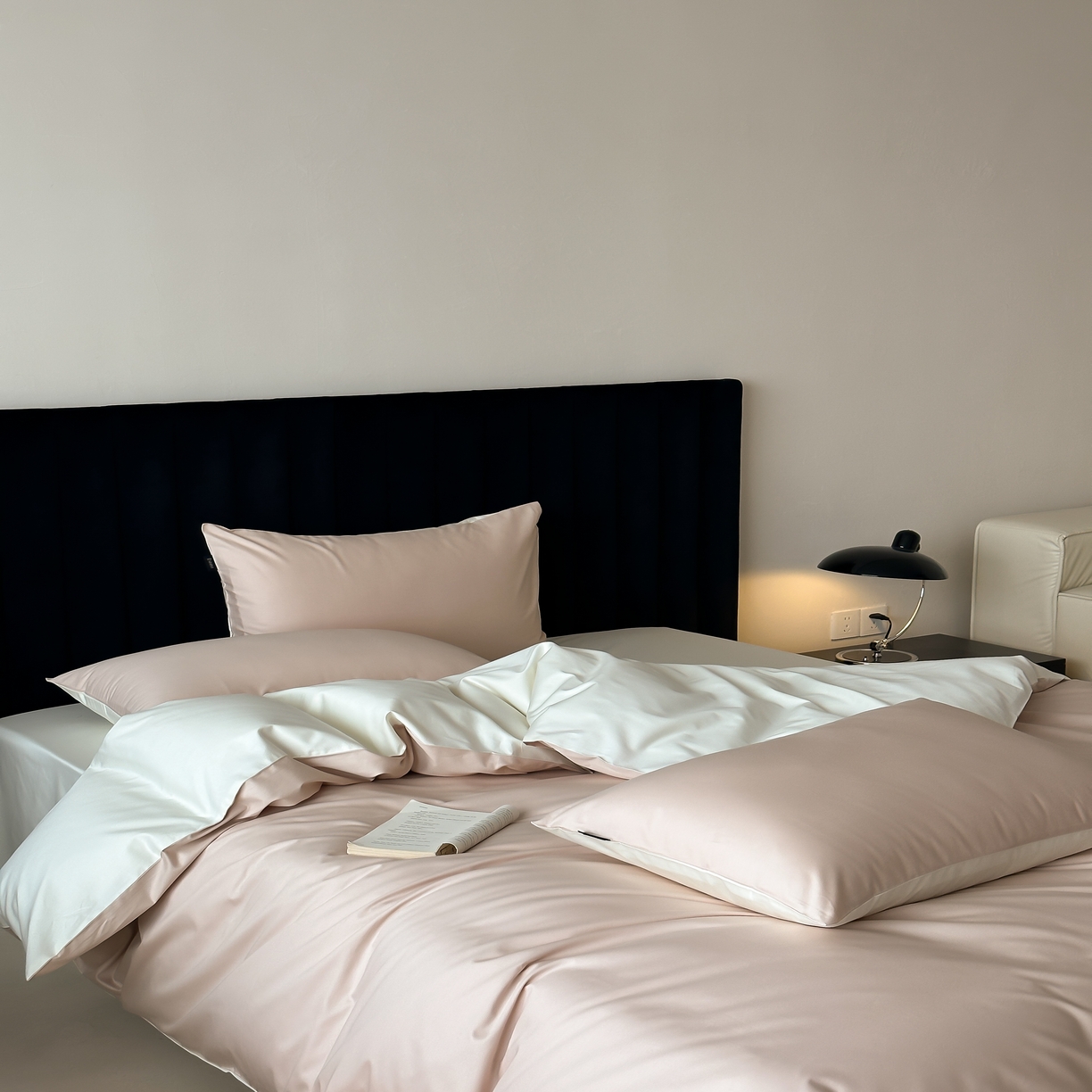 91家纺网 家纺一手货源 找家纺 馨蕊家居 2025春夏新品100S高奢简约长绒棉系列-棉拾光（非会员+20） 控价：不低于218/248/268 棉拾光-奶油杏