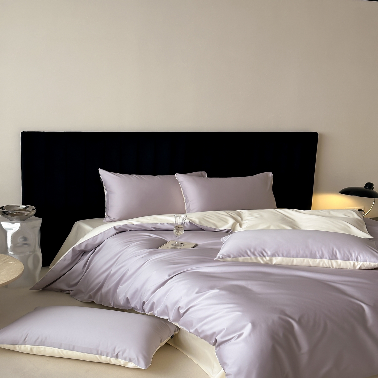 91家纺网 家纺一手货源 找家纺 馨蕊家居 2025春夏新品100S高奢简约长绒棉系列-棉拾光（非会员+20） 控价：不低于218/248/268 棉拾光-婉若紫