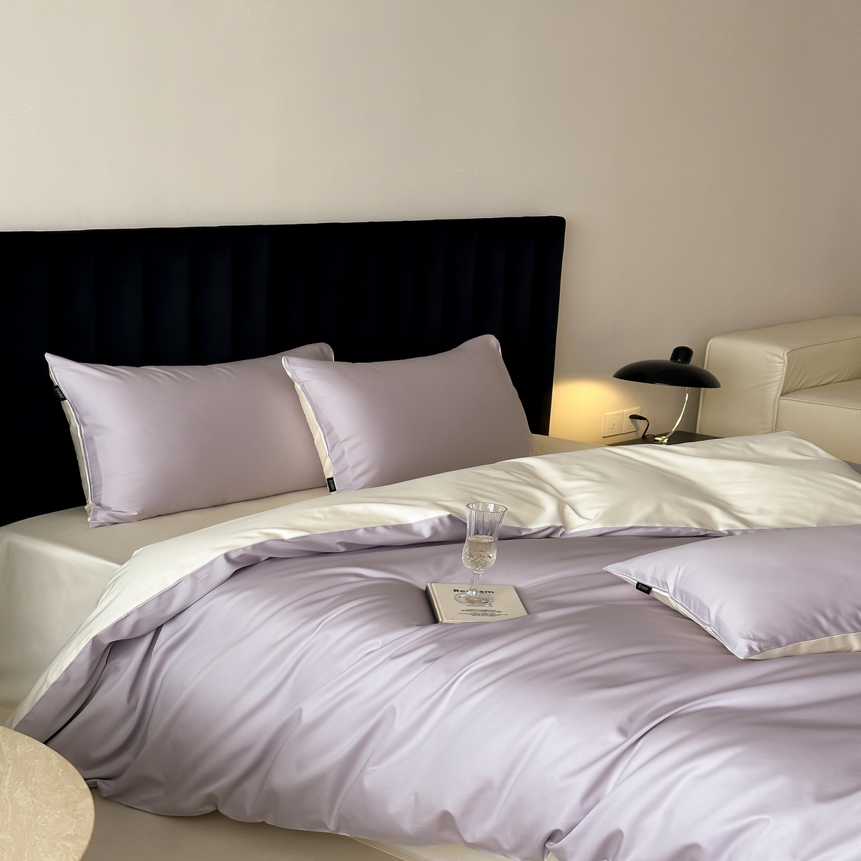 91家纺网 家纺一手货源 找家纺 馨蕊家居 2025春夏新品100S高奢简约长绒棉系列-棉拾光（非会员+20） 控价：不低于218/248/268 棉拾光-婉若紫