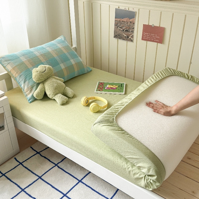 91家纺网 家纺一手货源 找家纺 （总）良品汇馆 2025【学生三件套】纯棉学生宿舍三件套床品件套格子纯色单人上下铺0.9床笠