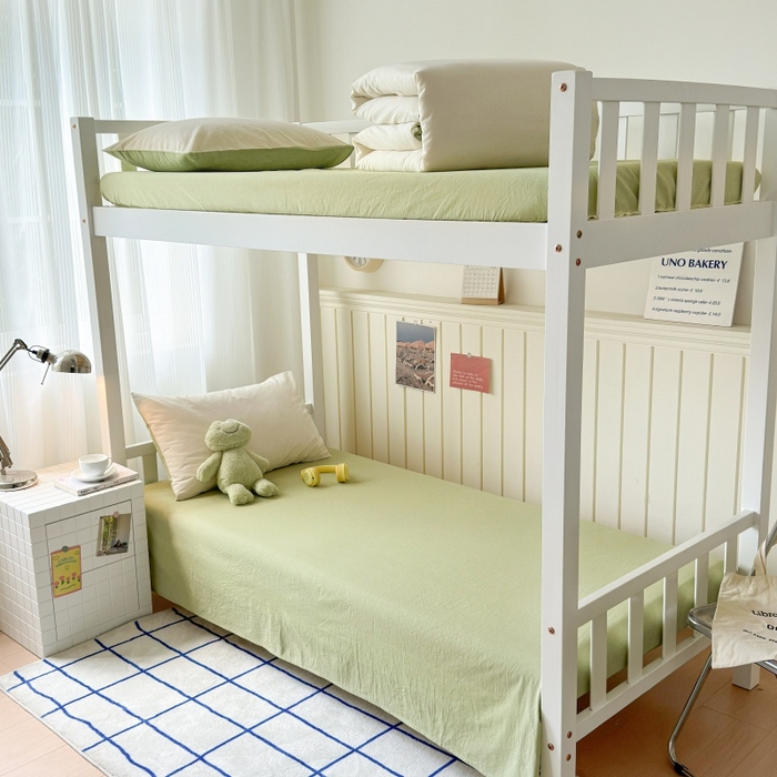 91家纺网 家纺一手货源 找家纺 （总）良品汇馆 2025【学生三件套】纯棉学生宿舍三件套床品件套格子纯色单人上下铺0.9床笠