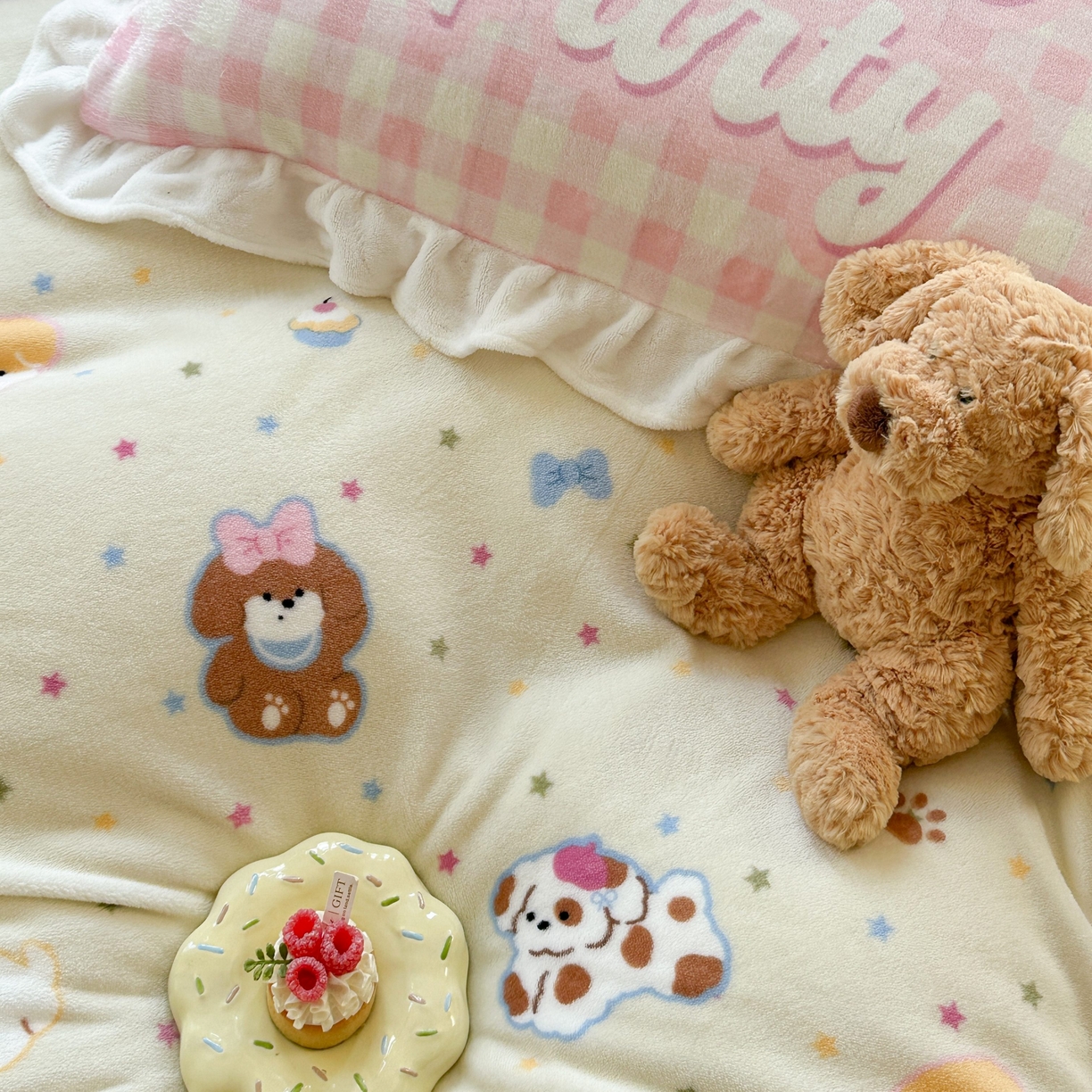 91家纺网 家纺一手货源 找家纺 （总）美乐迪家纺 2025新款加厚牛奶绒花边四件套