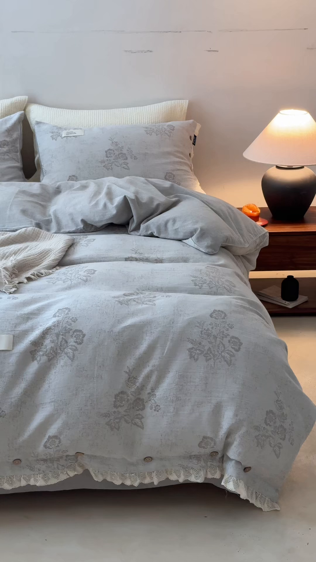 91家纺网 家纺一手货源 找家纺 大彩家居 2025新款棉麻提花四件套 旧时光