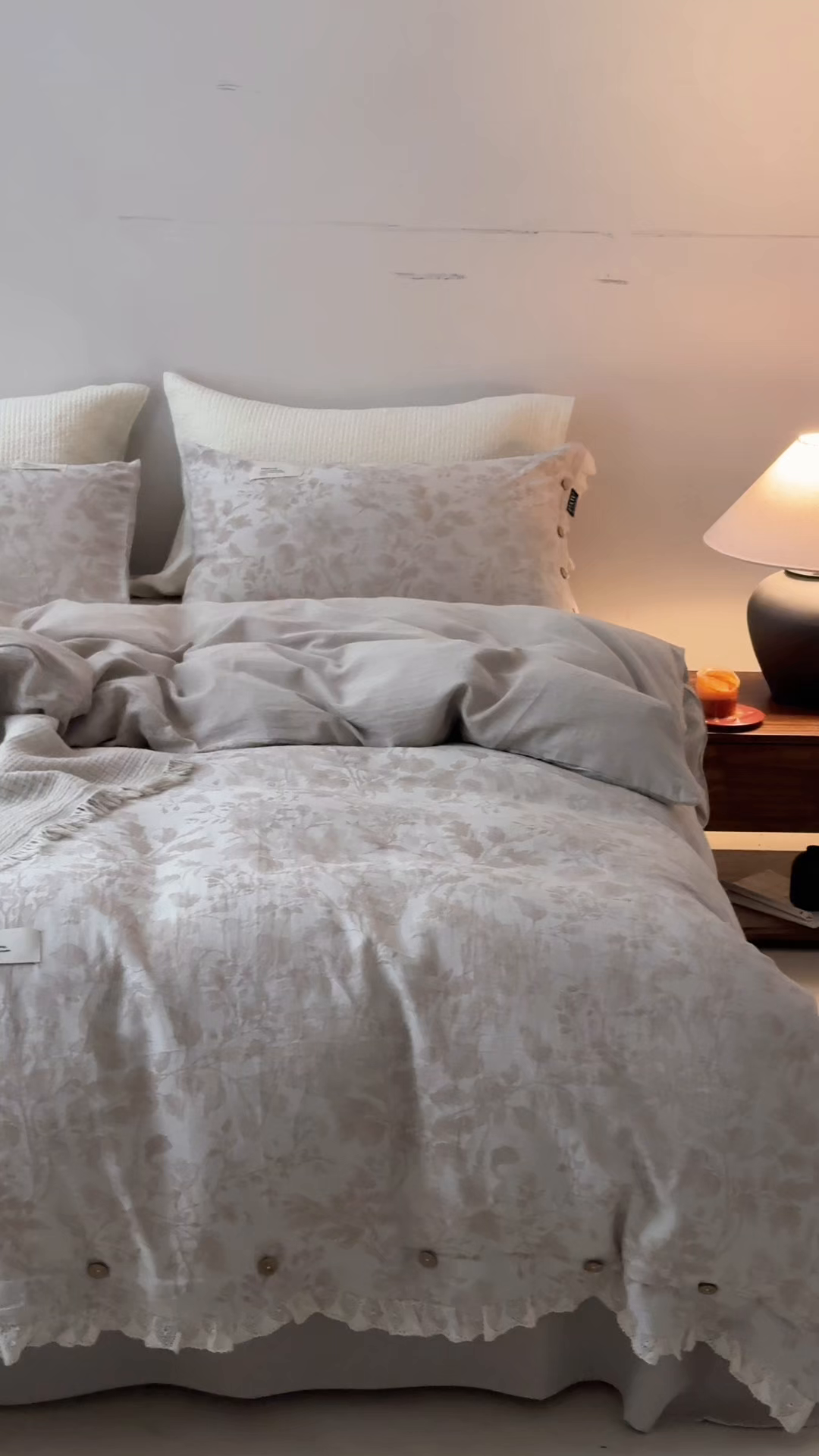 91家纺网 家纺一手货源 找家纺 大彩家居 2025新款棉麻提花四件套 米野