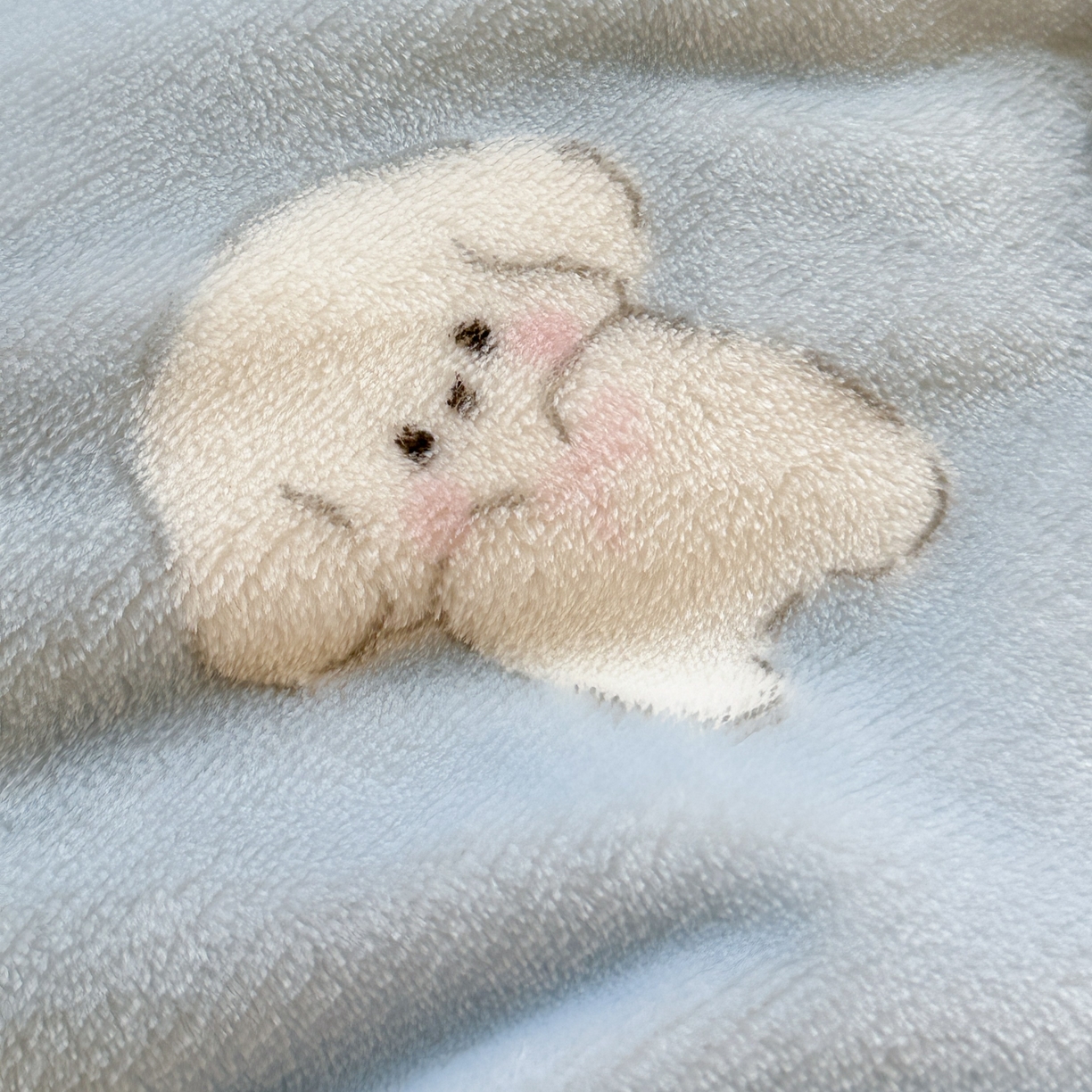 91家纺网 家纺一手货源 找家纺 美乐迪家纺 2025新款加厚牛奶绒花边四件套 蓝色小狗