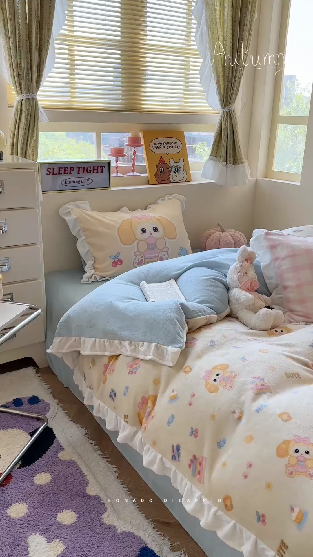 91家纺网 家纺一手货源 找家纺 美乐迪家纺 2025新款加厚牛奶绒花边四件套 黄油小狗