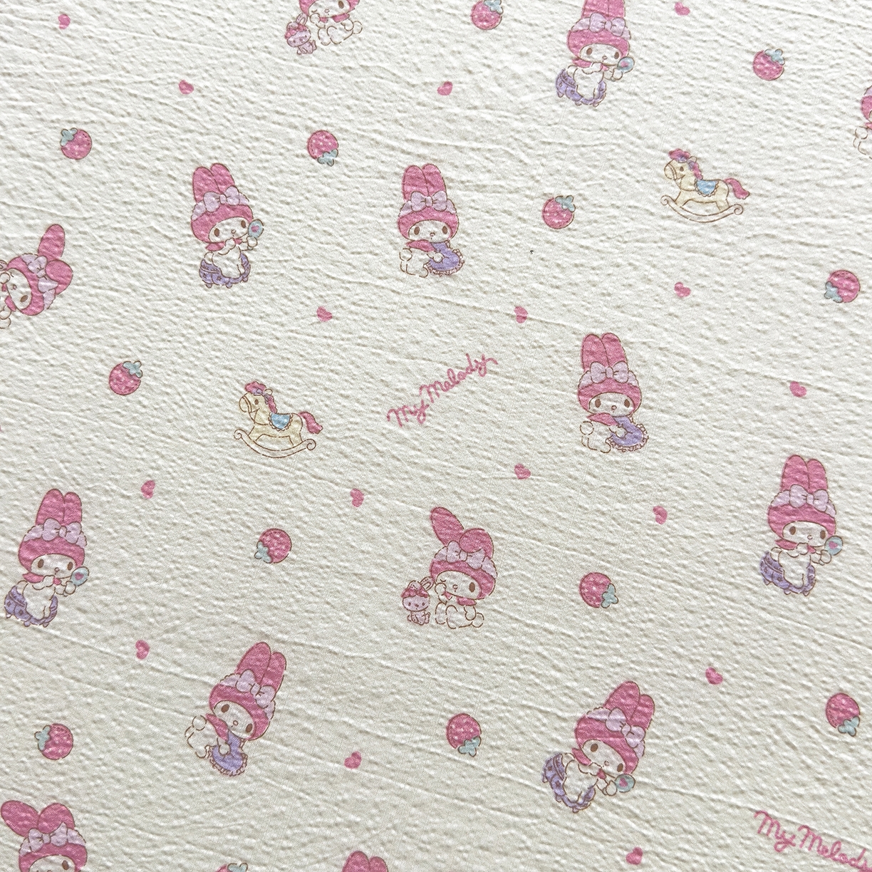 91家纺网 家纺一手货源 找家纺 梦庭帛美 2025新款高克重110克云感提花皱皱纱正版三丽鸥床笠 木马美乐蒂