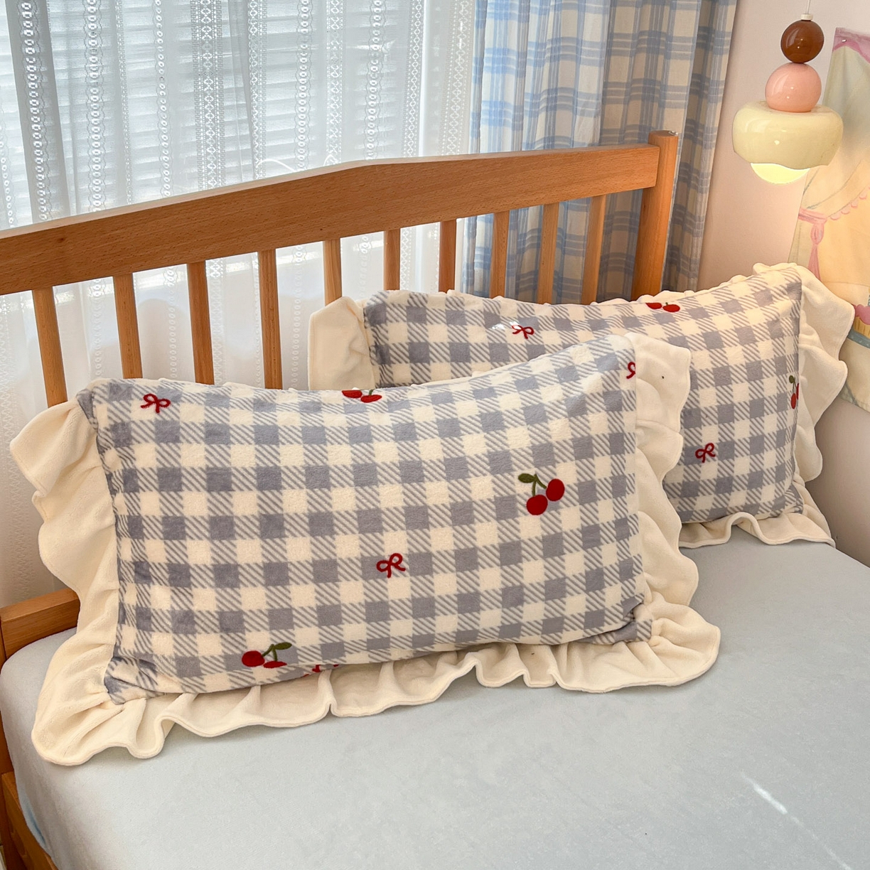 91家纺网 家纺一手货源 找家纺 川悦生活 2025新款A类韩版花边牛奶绒四件套 花边青天车厘