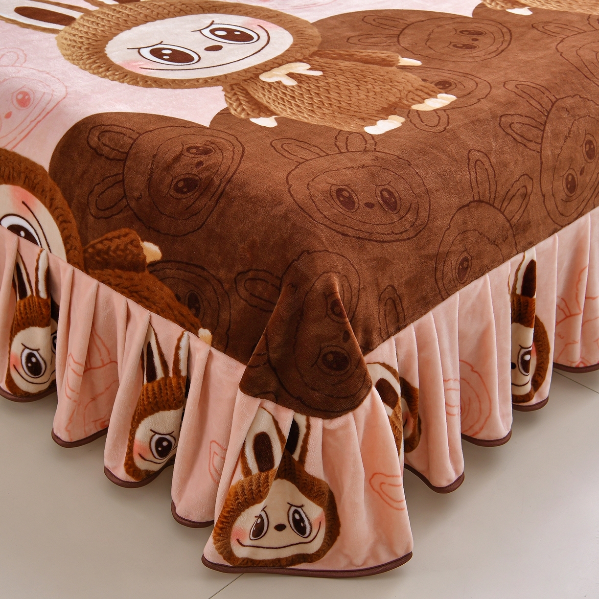 91家纺网 家纺一手货源 找家纺 （总）绒品荟家纺 2025新款8.5斤加厚牛奶绒金貂绒法莱绒四件套三件套冬季法兰绒床裙款高克重