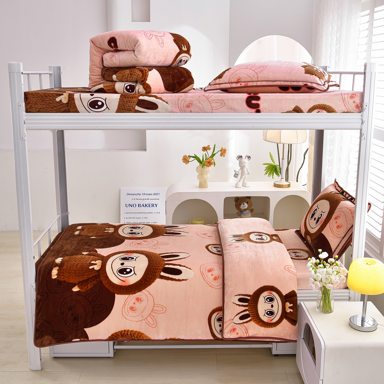 91家纺网 家纺一手货源 找家纺 （总）绒品荟家纺 2025新款加厚牛奶绒三件套金貂绒法莱绒冬季床单款床笠款学生宿舍单人三件套