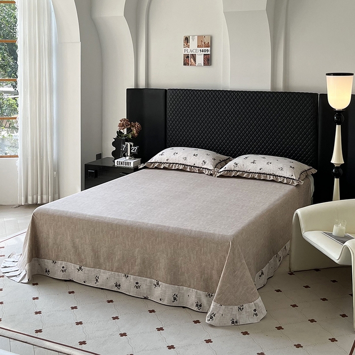 91家纺网 家纺一手货源 找家纺 （总）金纱玉纺家纺 2025新款古法水洗花边床裙床单四件套