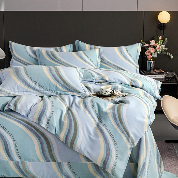 91家纺网 家纺一手货源 找家纺 金纱玉纺 2025年新款加厚四件套 阿尔卑斯-蓝