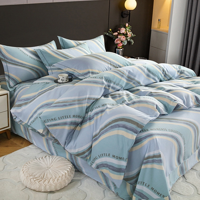 91家纺网 家纺一手货源 找家纺 金纱玉纺 2025年新款加厚四件套 阿尔卑斯-蓝