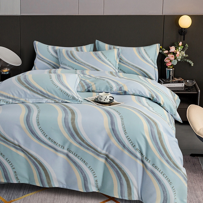 91家纺网 家纺一手货源 找家纺 金纱玉纺 2025年新款加厚四件套 阿尔卑斯-蓝