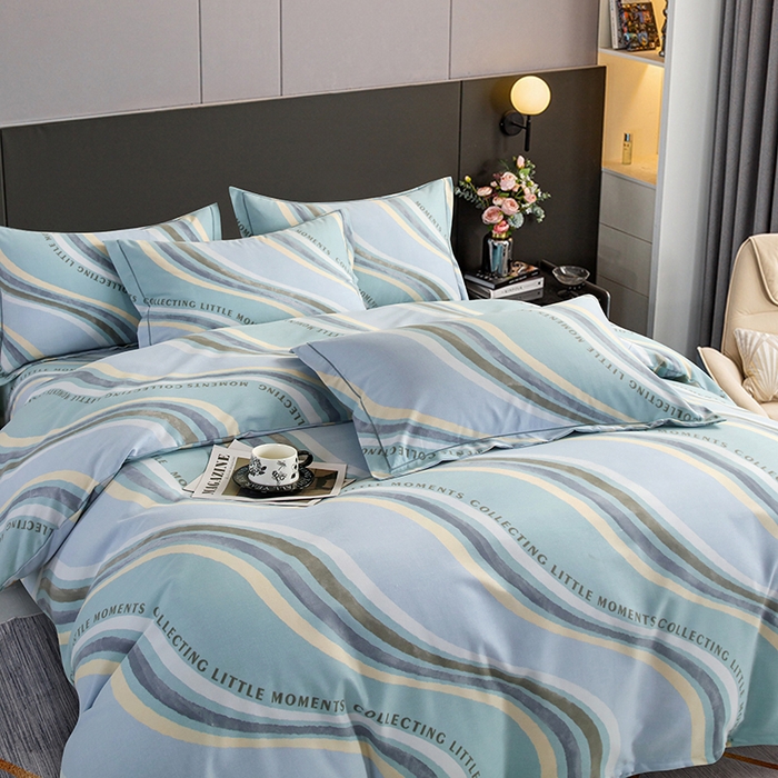 91家纺网 家纺一手货源 找家纺 金纱玉纺 2025年新款加厚四件套 阿尔卑斯-蓝