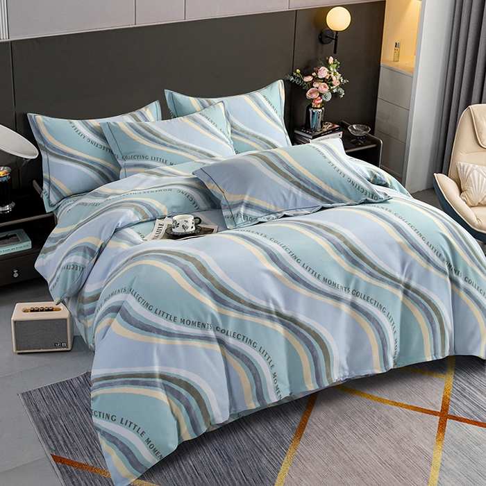 91家纺网 家纺一手货源 找家纺 金纱玉纺 2025年新款加厚四件套 阿尔卑斯-蓝