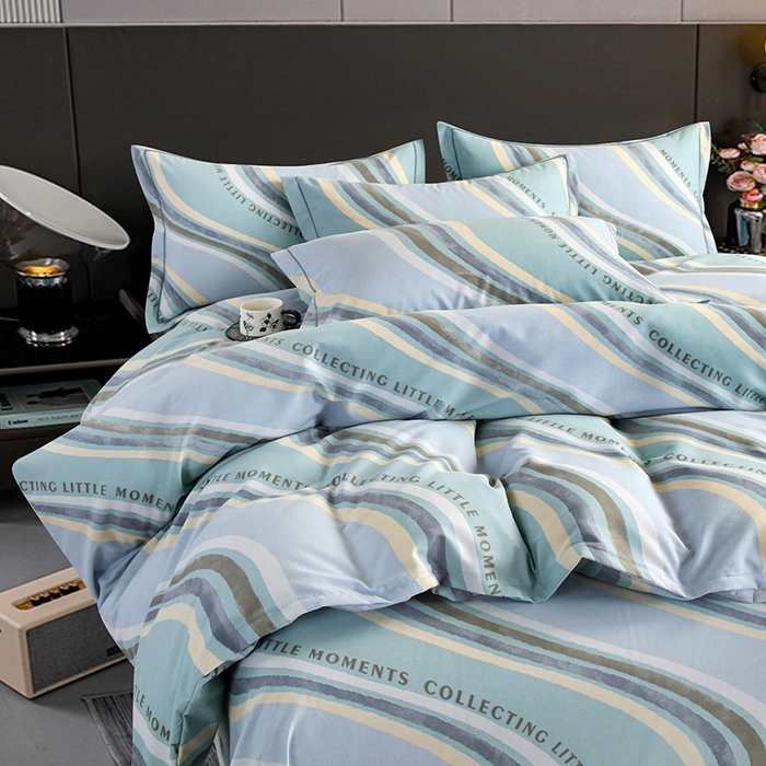 91家纺网 家纺一手货源 找家纺 金纱玉纺 2025年新款加厚四件套 阿尔卑斯-蓝