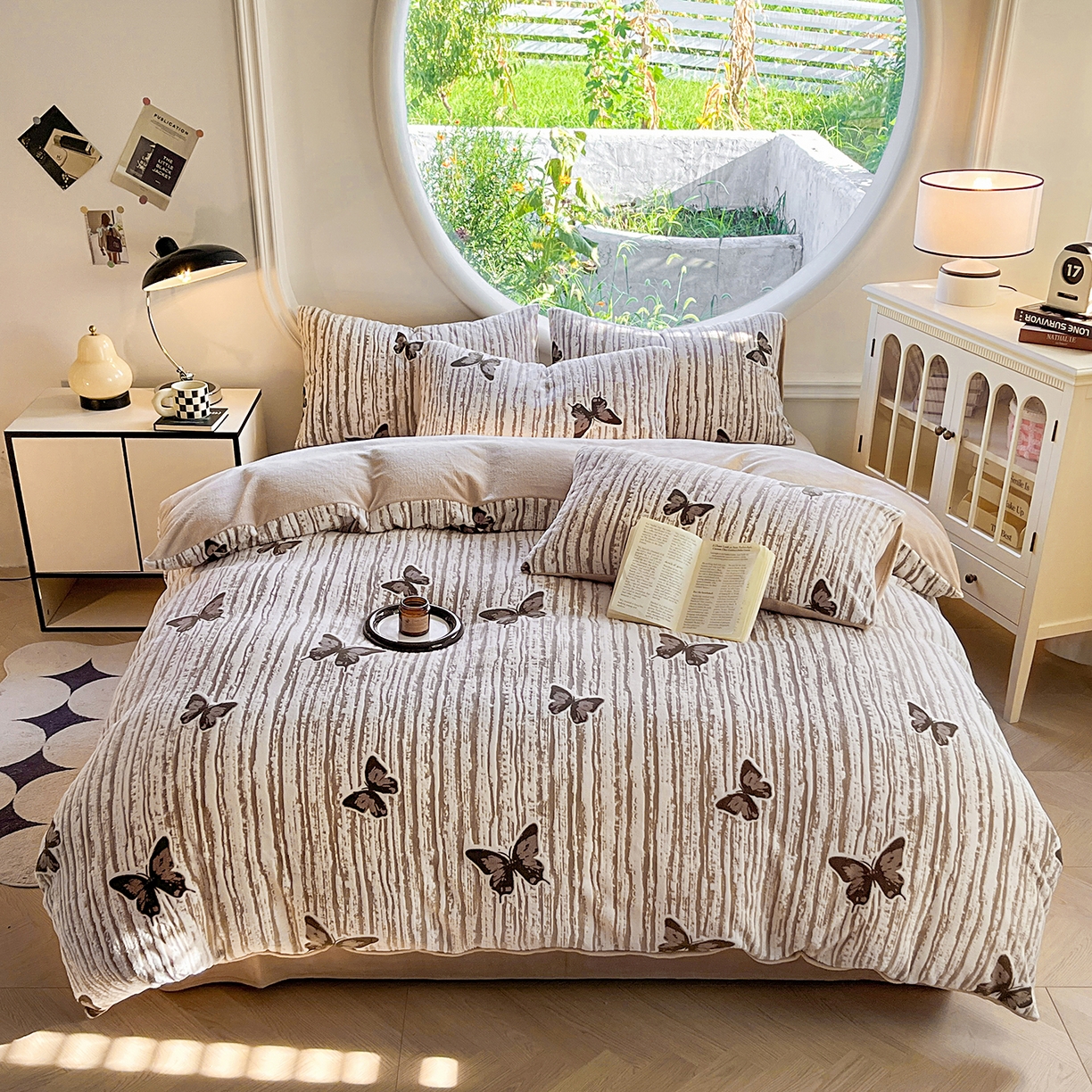 91家纺网 家纺一手货源 找家纺 （总）大境 2025秋冬新款A类230克牛奶绒雕花烂花绒宝宝绒床笠款床单款四件套