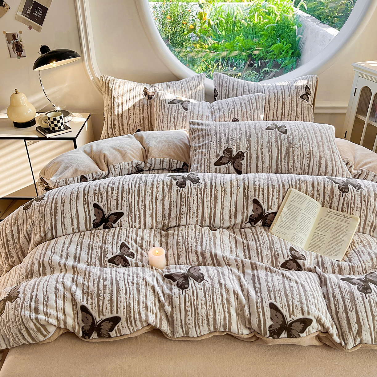 91家纺网 家纺一手货源 找家纺 （总）大境 2025秋冬新款A类230克牛奶绒雕花烂花绒宝宝绒床笠款床单款四件套