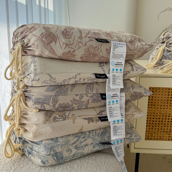 91家纺网 家纺一手货源 找家纺 （总）竹合家纺 2025秋冬新品高克重爆款流苏边色织仿麻复古侘寂风四件套 （零售价格不可低于148元）