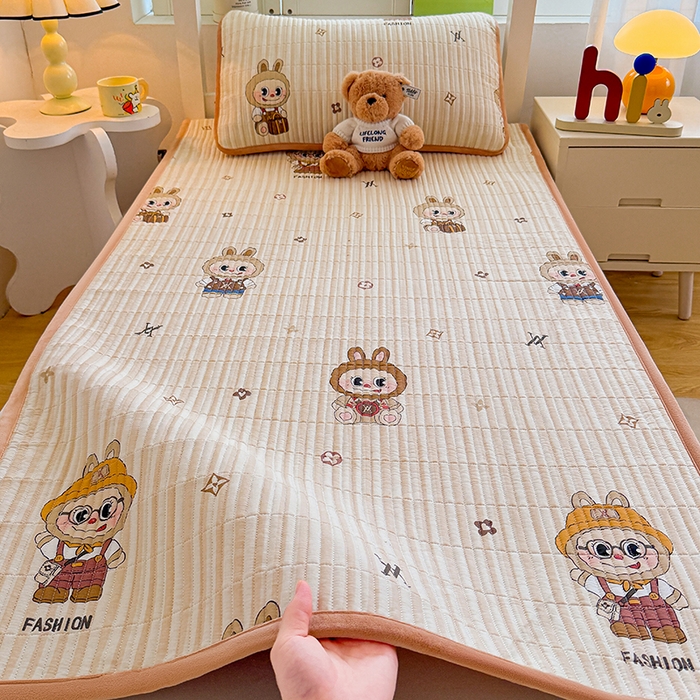 91家纺网 家纺一手货源 找家纺 （总）梵朴 2025新款A类棉加绒一面纯棉一面宝宝婴儿牛奶绒双面可用床盖学生宿舍床垫炕盖-学生床图