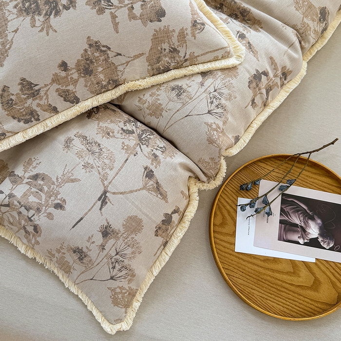 91家纺网 家纺一手货源 找家纺 竹合家纺 2026高克重流苏色织亚麻复古侘寂风小布袋四件套（零售价格不可低于148元） 流苏雨露麻-华尔兹