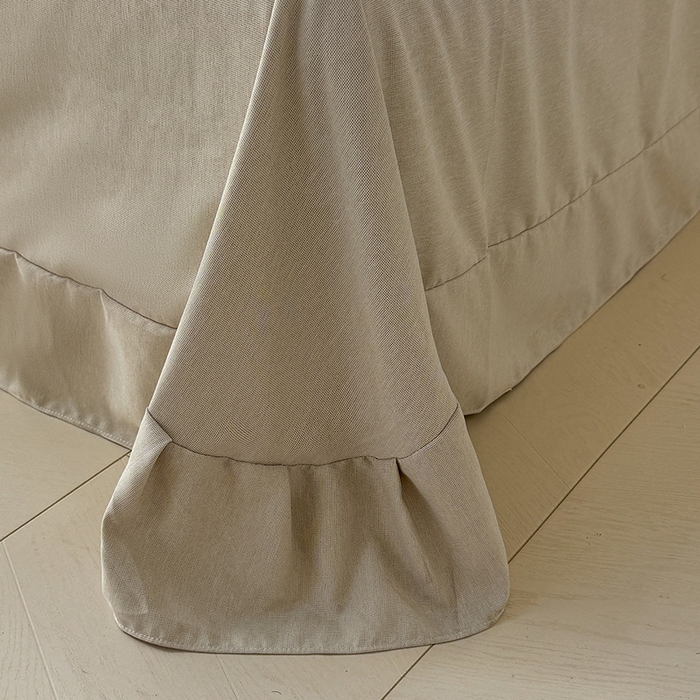 91家纺网 家纺一手货源 找家纺 竹合家纺 2026高克重流苏色织亚麻复古侘寂风小布袋四件套（零售价格不可低于148元） 流苏雨露麻-铃兰颂粉