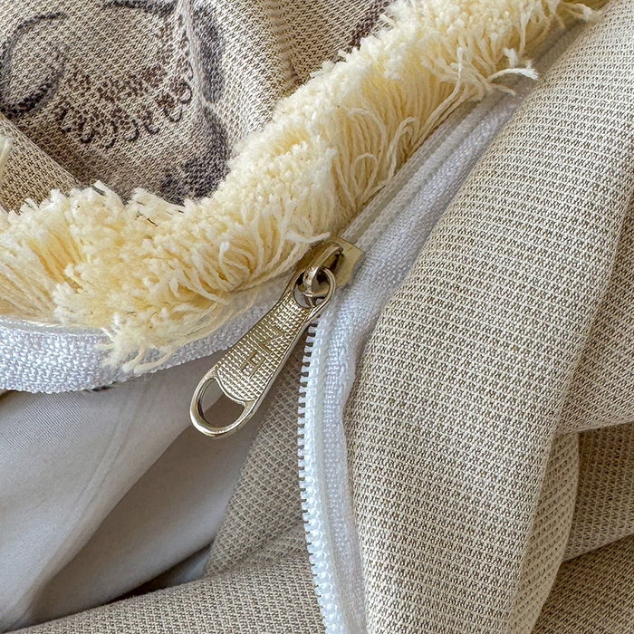 91家纺网 家纺一手货源 找家纺 竹合家纺 2026高克重流苏色织亚麻复古侘寂风小布袋四件套（零售价格不可低于148元） 流苏雨露麻-卢浮秘境