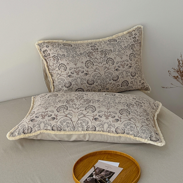 91家纺网 家纺一手货源 找家纺 竹合家纺 2026高克重流苏色织亚麻复古侘寂风小布袋四件套（零售价格不可低于148元） 流苏雨露麻-卢浮秘境