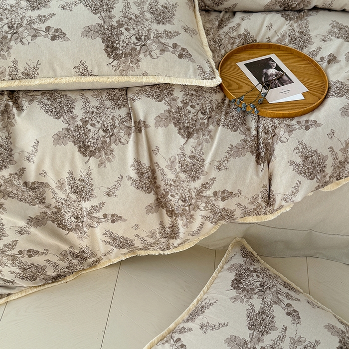 91家纺网 家纺一手货源 找家纺 竹合家纺 2026高克重流苏色织亚麻复古侘寂风小布袋四件套（零售价格不可低于148元） 流苏雨露麻-墨尔本