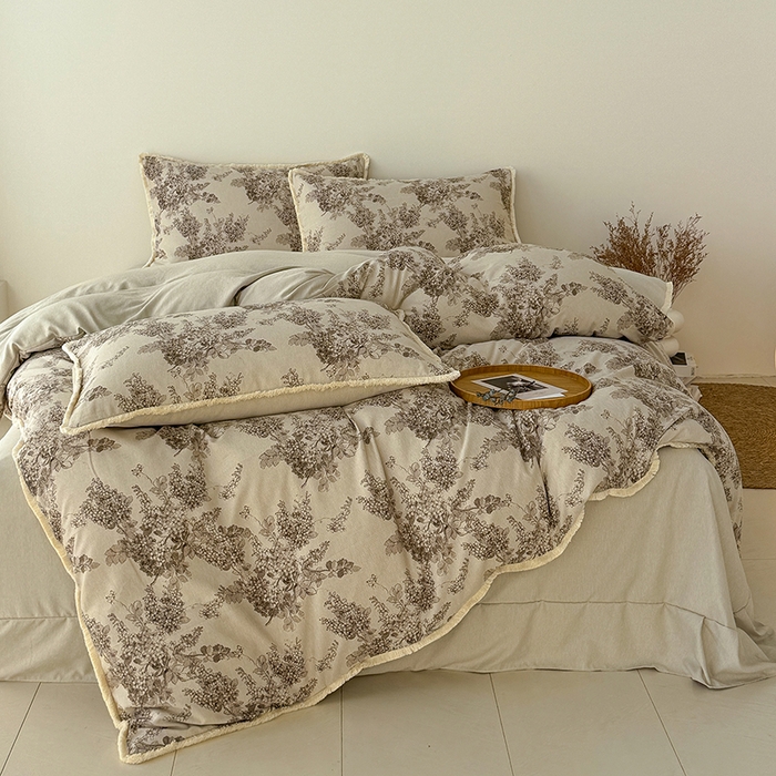 91家纺网 家纺一手货源 找家纺 竹合家纺 2026高克重流苏色织亚麻复古侘寂风小布袋四件套（零售价格不可低于148元） 流苏雨露麻-墨尔本