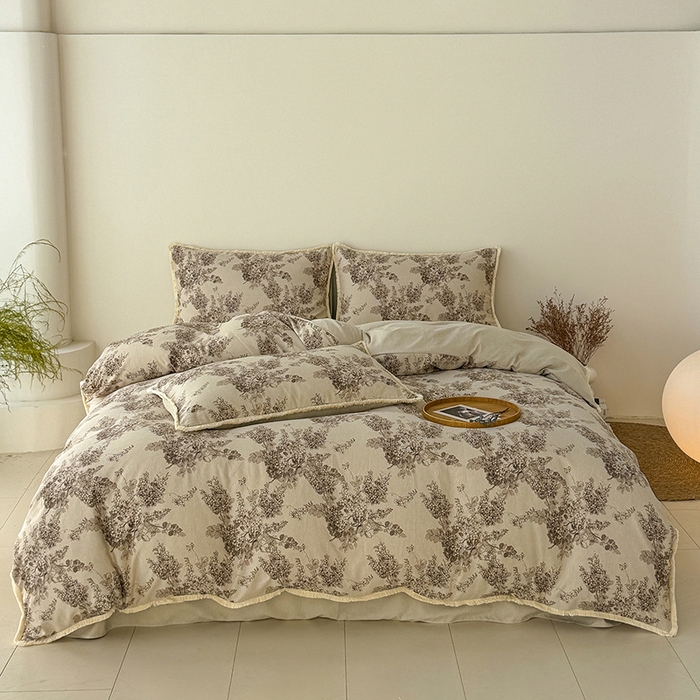 91家纺网 家纺一手货源 找家纺 竹合家纺 2026高克重流苏色织亚麻复古侘寂风小布袋四件套（零售价格不可低于148元） 流苏雨露麻-墨尔本