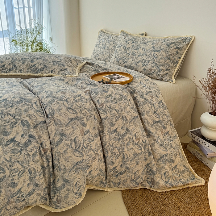 91家纺网 家纺一手货源 找家纺 竹合家纺 2026高克重流苏色织亚麻复古侘寂风小布袋四件套（零售价格不可低于148元） 流苏雨露麻-墨君