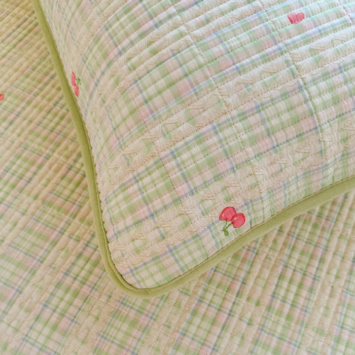 91家纺网 家纺一手货源 找家纺 梵朴 2025新款A类棉加绒一面纯棉一面宝宝婴儿牛奶绒双面可用床盖学生宿舍床垫炕盖-学生床图 薄荷糖樱桃