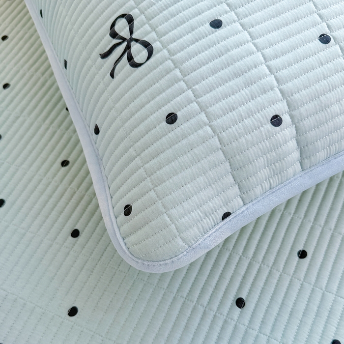 91家纺网 家纺一手货源 找家纺 梵朴 2025新款A类棉加绒一面纯棉一面宝宝婴儿牛奶绒双面可用床盖学生宿舍床垫炕盖-学生床图 波点蝴蝶结