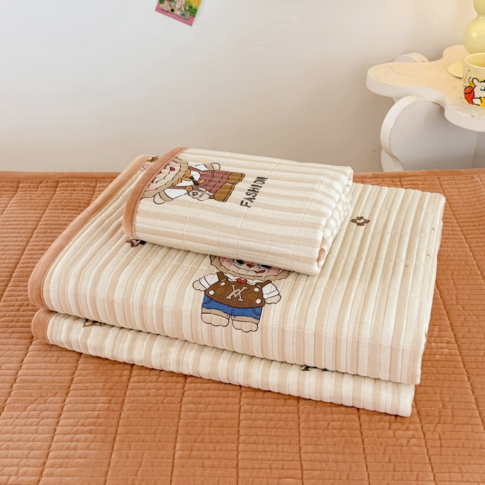 91家纺网 家纺一手货源 找家纺 梵朴 2025新款A类棉加绒一面纯棉一面宝宝婴儿牛奶绒双面可用床盖学生宿舍床垫炕盖-学生床图 潮流玩偶