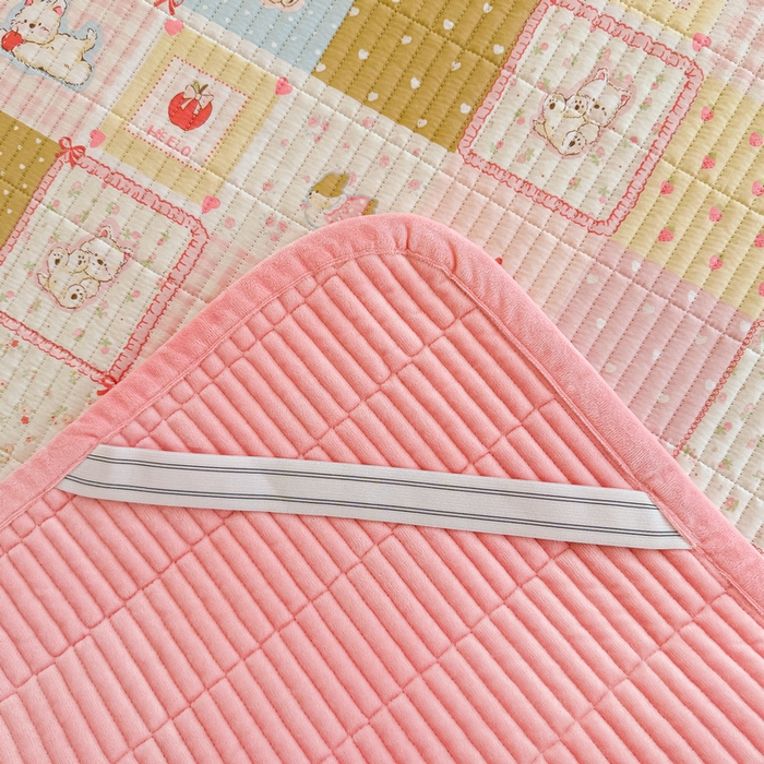 91家纺网 家纺一手货源 找家纺 梵朴 2025新款A类棉加绒一面纯棉一面宝宝婴儿牛奶绒双面可用床盖学生宿舍床垫炕盖-学生床图 宠物狂欢