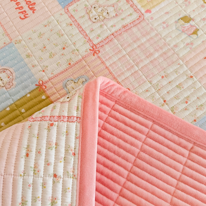 91家纺网 家纺一手货源 找家纺 梵朴 2025新款A类棉加绒一面纯棉一面宝宝婴儿牛奶绒双面可用床盖学生宿舍床垫炕盖-学生床图 宠物狂欢