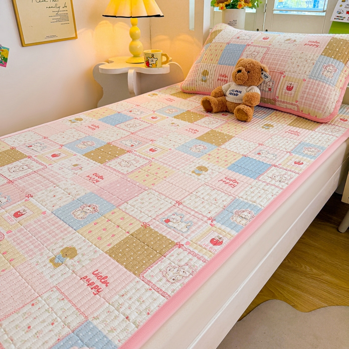 91家纺网 家纺一手货源 找家纺 梵朴 2025新款A类棉加绒一面纯棉一面宝宝婴儿牛奶绒双面可用床盖学生宿舍床垫炕盖-学生床图 宠物狂欢