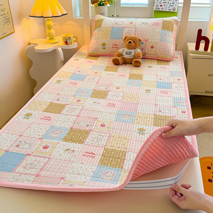 91家纺网 家纺一手货源 找家纺 梵朴 2025新款A类棉加绒一面纯棉一面宝宝婴儿牛奶绒双面可用床盖学生宿舍床垫炕盖-学生床图 宠物狂欢