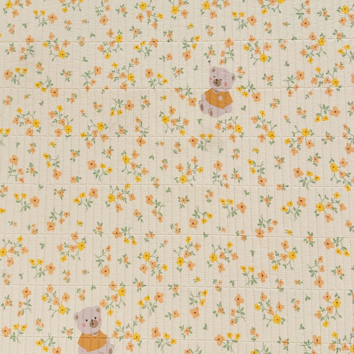 91家纺网 家纺一手货源 找家纺 梵朴 2025新款A类棉加绒一面纯棉一面宝宝婴儿牛奶绒双面可用床盖学生宿舍床垫炕盖-学生床图 花园好友熊