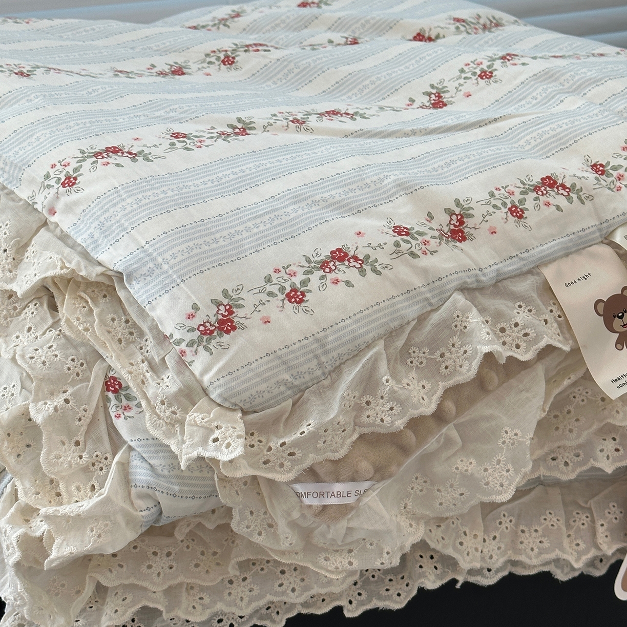 91家纺网 家纺一手货源 找家纺 佰织鑫家居 2025秋冬加厚纯棉全棉法式豆豆被被子被芯 白兰地