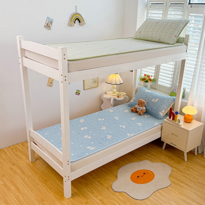 91家纺网 家纺一手货源 找家纺 梵朴 2025新款A类棉加绒一面纯棉一面宝宝婴儿牛奶绒双面可用床盖学生宿舍床垫炕盖-学生床图 蓝色泡芙狗