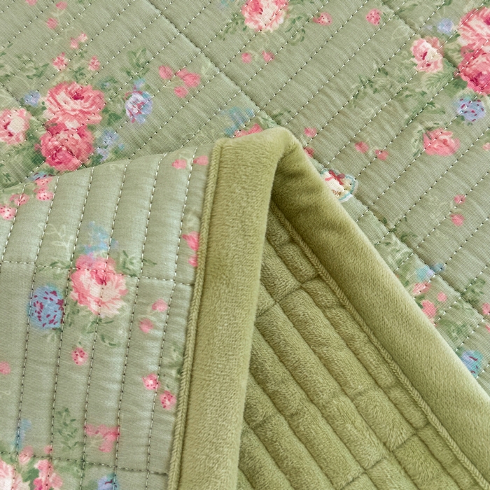 91家纺网 家纺一手货源 找家纺 梵朴 2025新款A类棉加绒一面纯棉一面宝宝婴儿牛奶绒双面可用床盖学生宿舍床垫炕盖-学生床图 沫熙花-绿