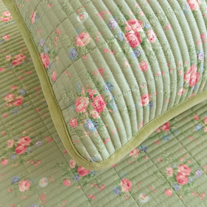 91家纺网 家纺一手货源 找家纺 梵朴 2025新款A类棉加绒一面纯棉一面宝宝婴儿牛奶绒双面可用床盖学生宿舍床垫炕盖-学生床图 沫熙花-绿