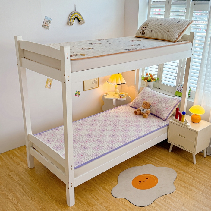 91家纺网 家纺一手货源 找家纺 梵朴 2025新款A类棉加绒一面纯棉一面宝宝婴儿牛奶绒双面可用床盖学生宿舍床垫炕盖-学生床图 甜美蝴蝶结紫