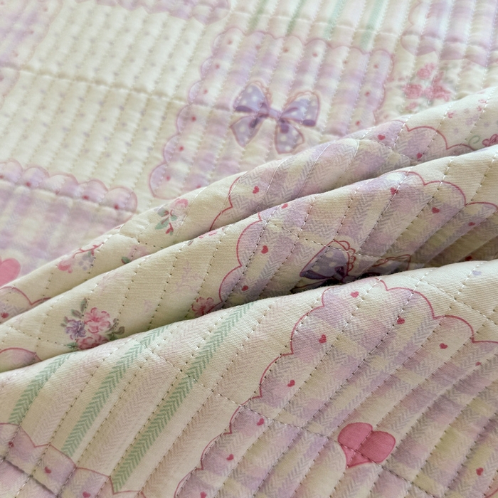 91家纺网 家纺一手货源 找家纺 梵朴 2025新款A类棉加绒一面纯棉一面宝宝婴儿牛奶绒双面可用床盖学生宿舍床垫炕盖-学生床图 甜美蝴蝶结紫