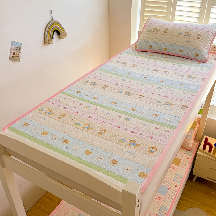 91家纺网 家纺一手货源 找家纺 梵朴 2025新款A类棉加绒一面纯棉一面宝宝婴儿牛奶绒双面可用床盖学生宿舍床垫炕盖-学生床图 小狗派对