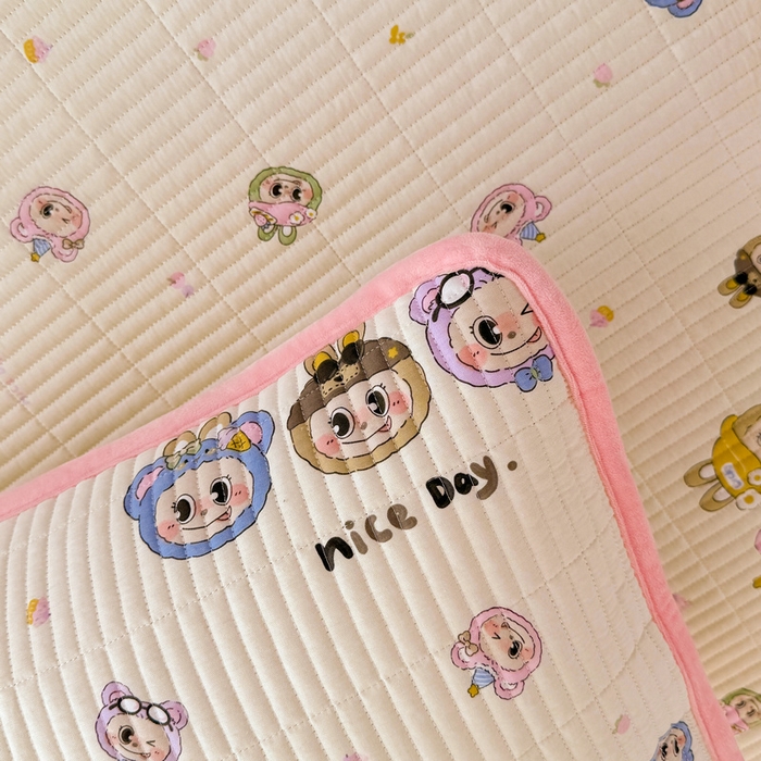 91家纺网 家纺一手货源 找家纺 梵朴 2025新款A类棉加绒一面纯棉一面宝宝婴儿牛奶绒双面可用床盖学生宿舍床垫炕盖-学生床图 小时代