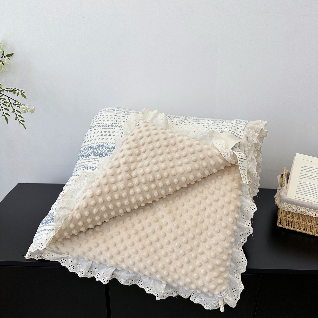 91家纺网 家纺一手货源 找家纺 佰织鑫家居 2025秋冬加厚纯棉全棉法式豆豆被被子被芯 蓝颜